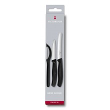 Victorinox 3 Parça Soyuculu Soyma Bıçağı Seti (Siyah) (VT 6.7113.31)