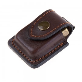 Zippo Çakmaklar için Deri Kılıf (Koyu Kahverengi)