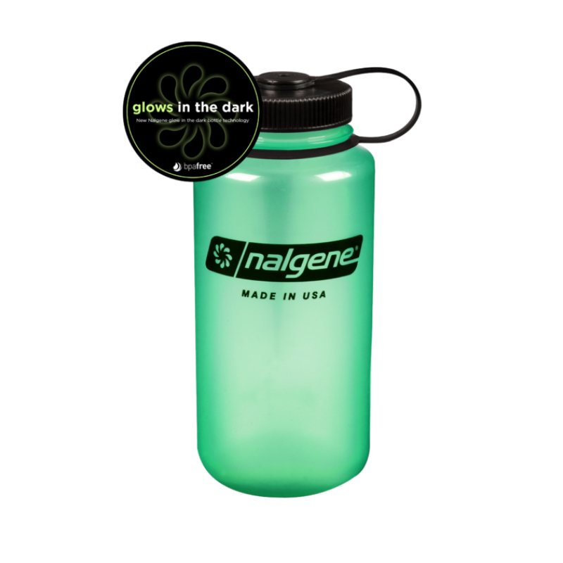Nalgene 1 LT (Tritan) Glow Green-Black Cap Suluk 