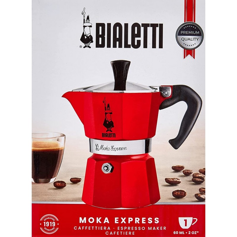 Bialetti Moka Pot Express 1 Cup (Kırmızı)